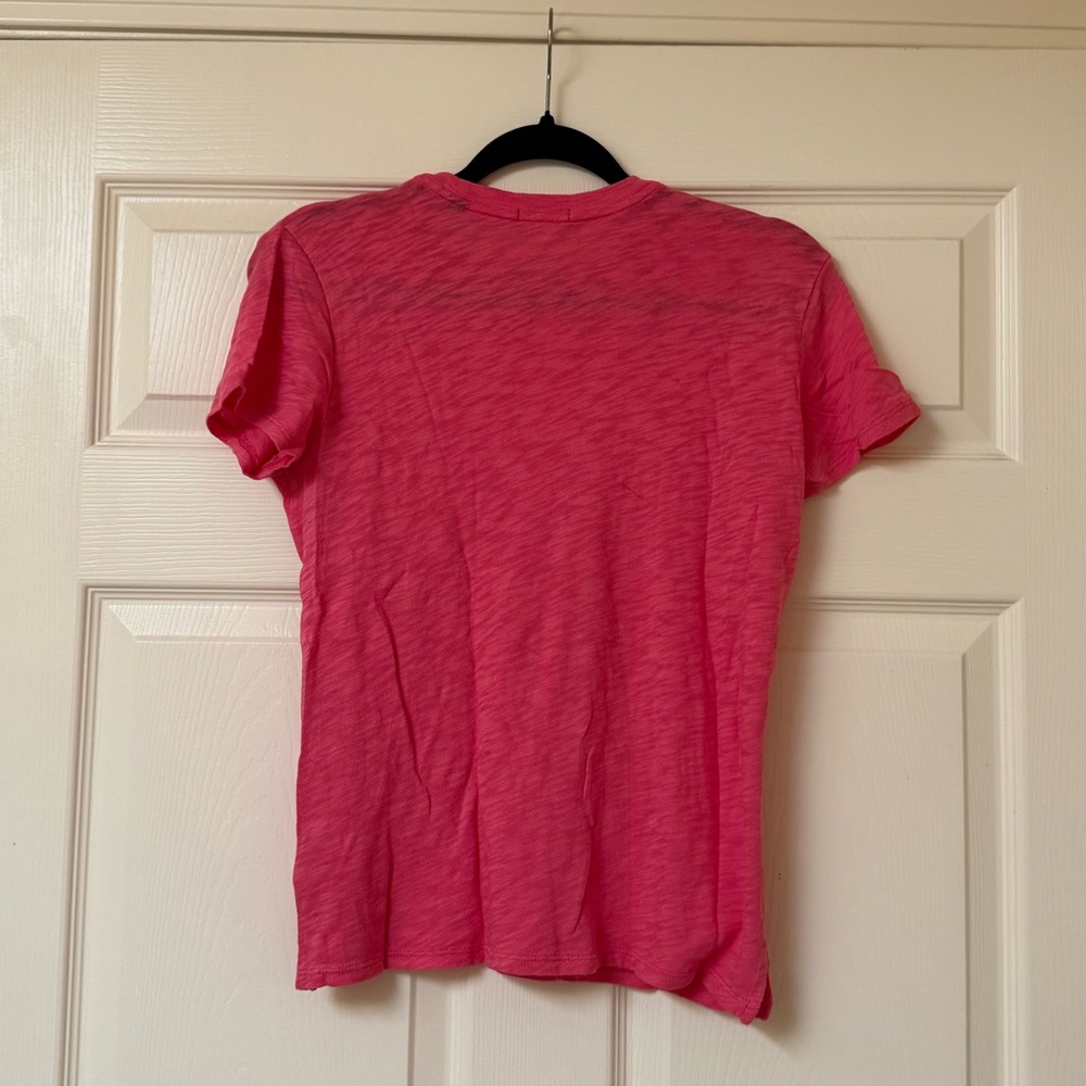 ATM Cotton Schoolboy Casual Relaxed Slab Crewneck Tee in Dark Pink - Picture 4 of 7